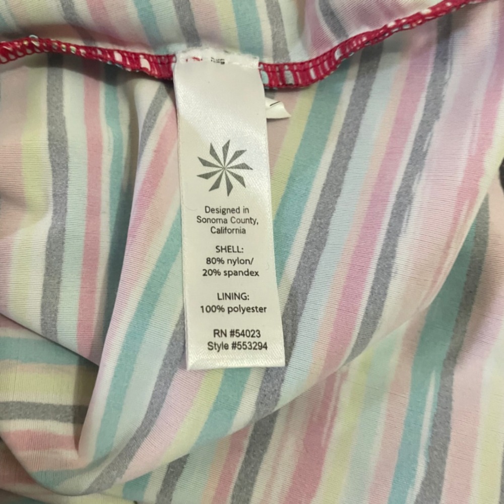 Athleta Salina Swim Dress Women Medium Striped Resortwear Travel Athleisure - Picture 7 of 9